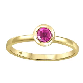 10K Yellow Gold Bezel Set Rhodolite Garnet Ring