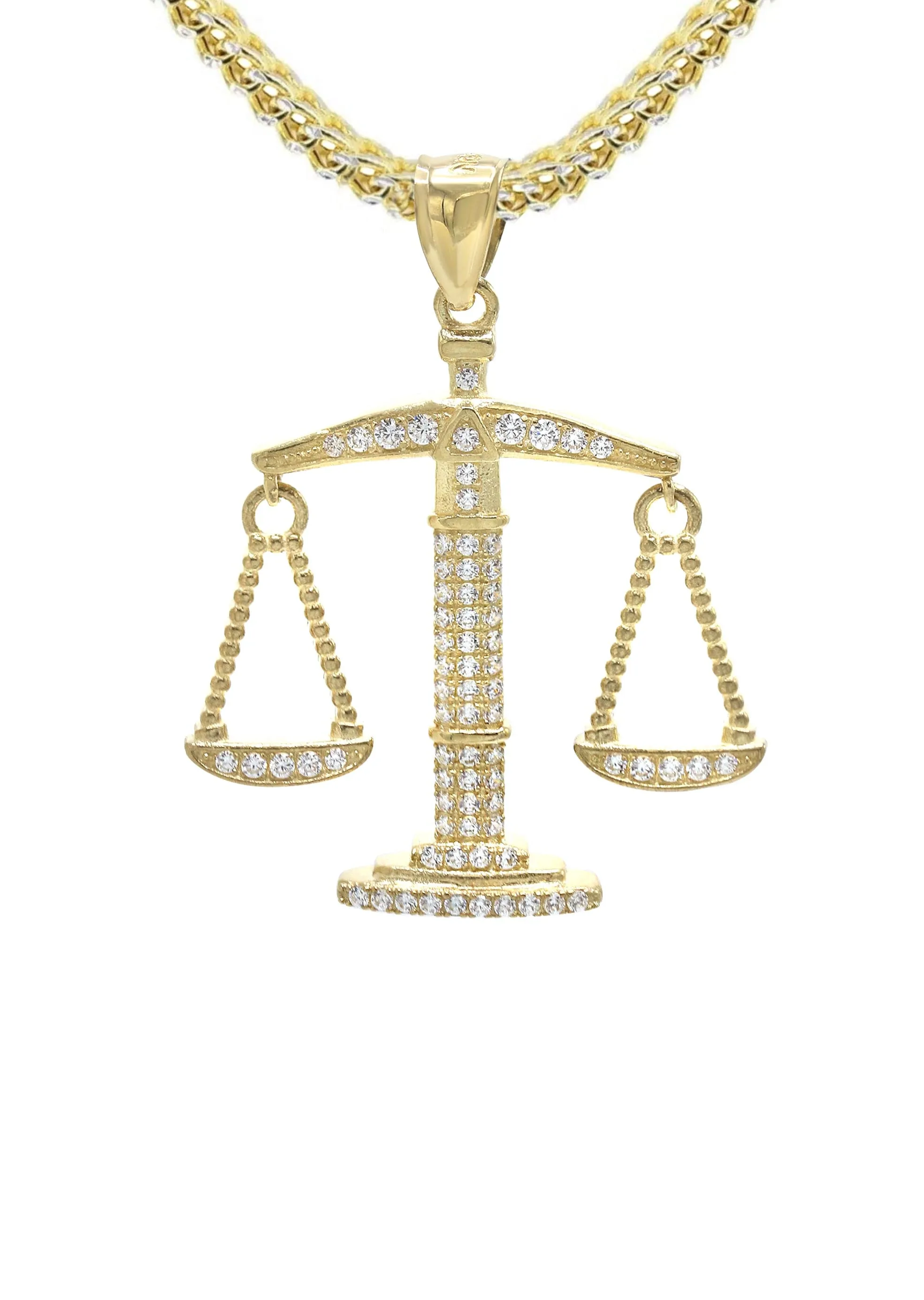 10K Yellow Gold Scales Of Justice Necklace | Appx. 15 Grams