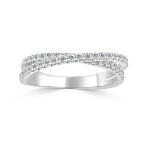 14k Criss-Cross Pavé Diamond Band