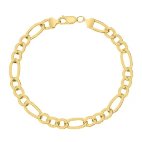 14K  Filled 7.8Mm Figaro Bracelet With Lobster Clasp