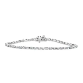 14K Gold & Emerald Cut Diamond Tennis Bracelet - 3.69ct