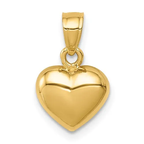 14K Polished One-sided Heart Pendant