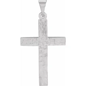 14K White 23x15.9 mm Cross Pendant