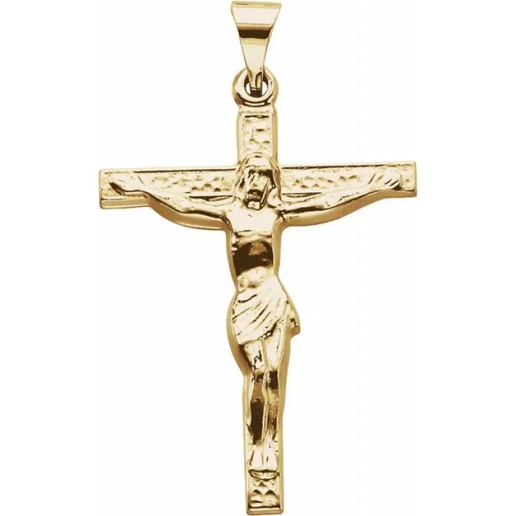 14K Yellow 24.5x19.2 mm Crucifix Pendant