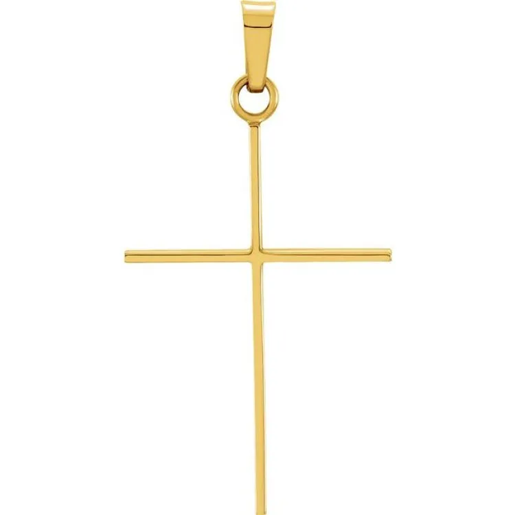 14K Yellow 26x17 mm Cross Pendant