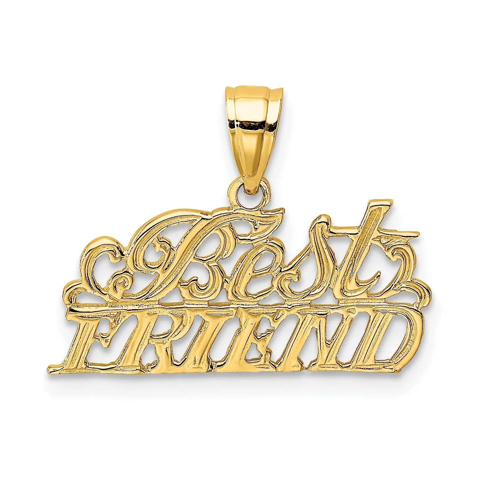 14k Yellow Gold BEST FRIEND Charm Pendent