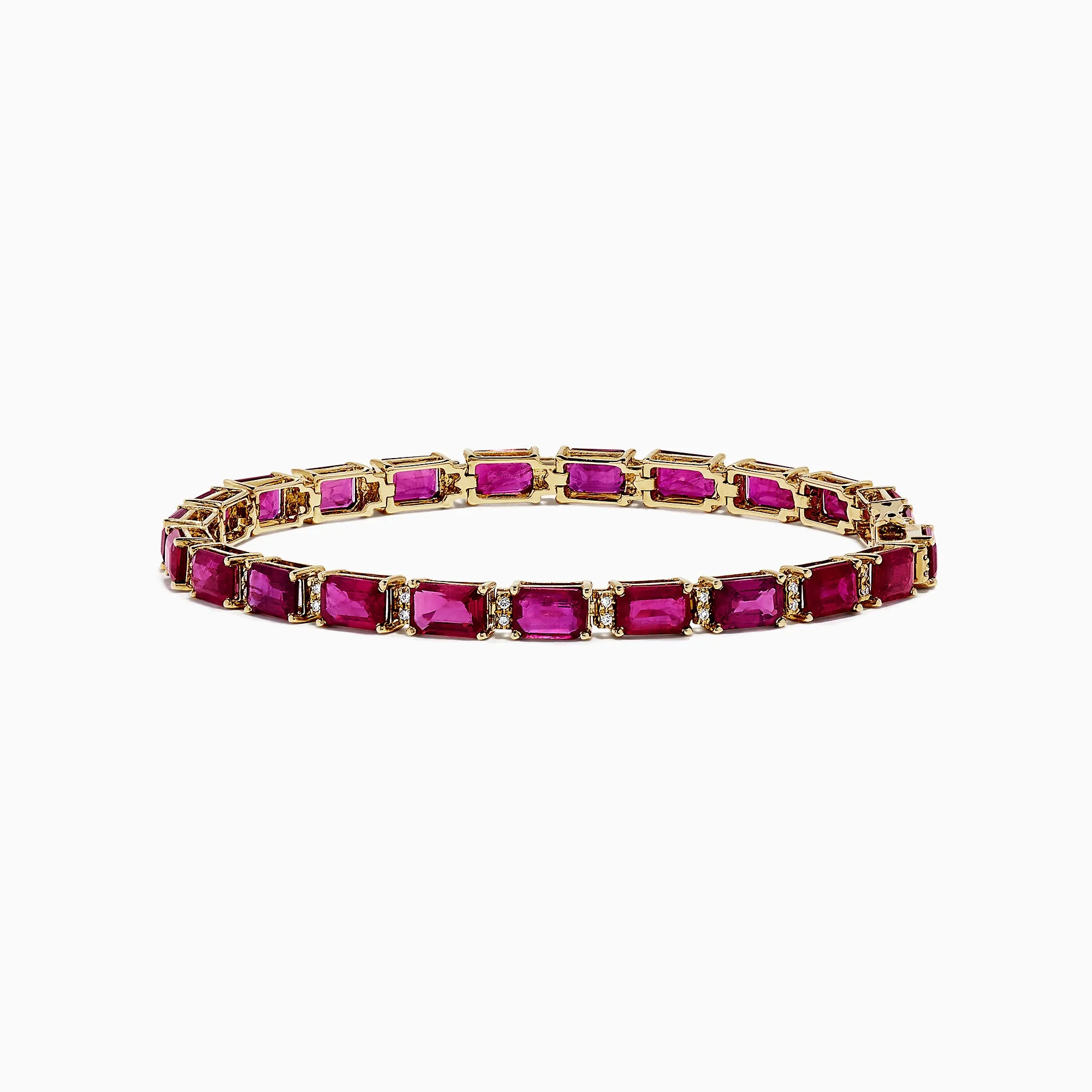 14K Yellow Gold Ruby and Diamond Bracelet, 14.97 TCW