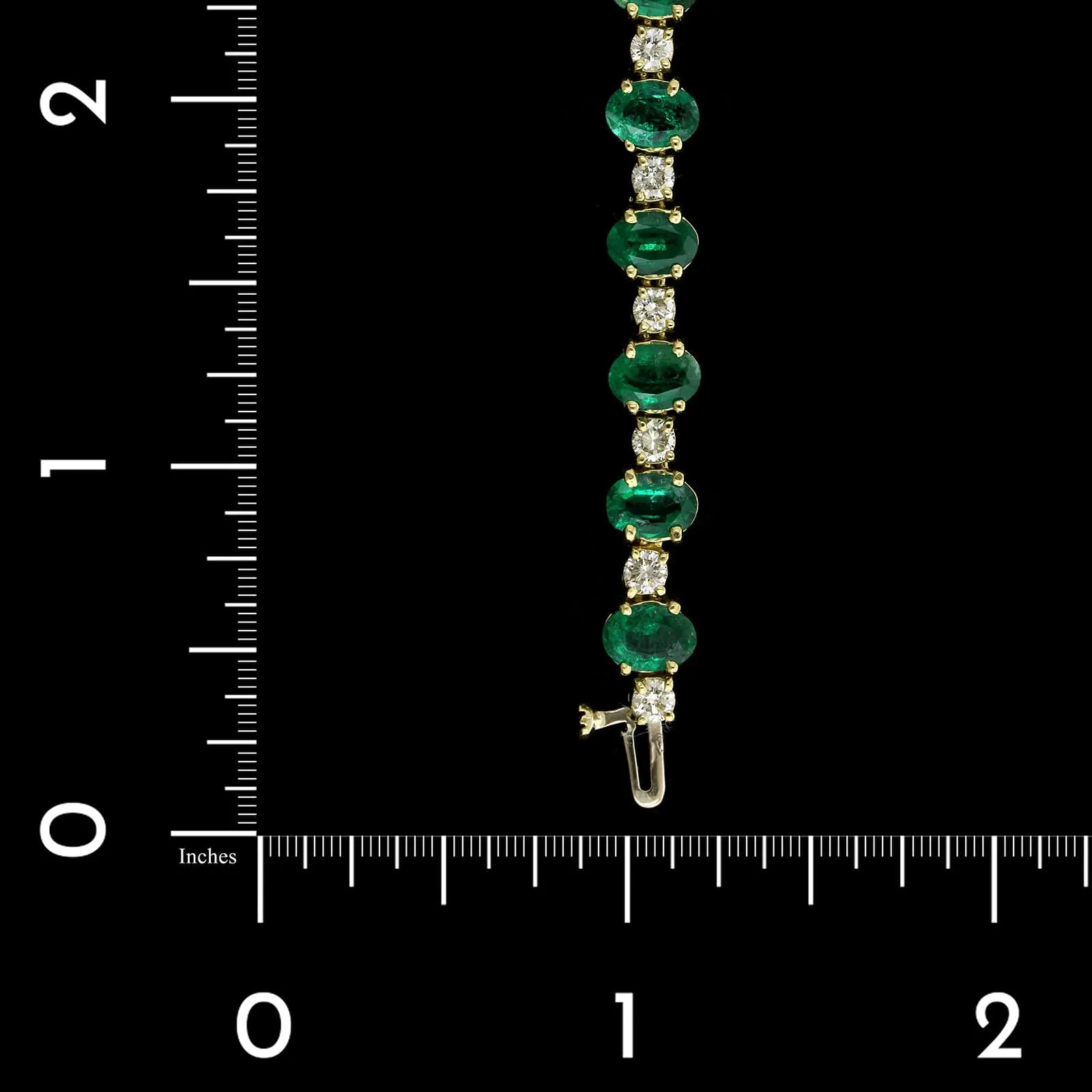 18K Yellow Gold Estate Emerald and Diamond Bracelet