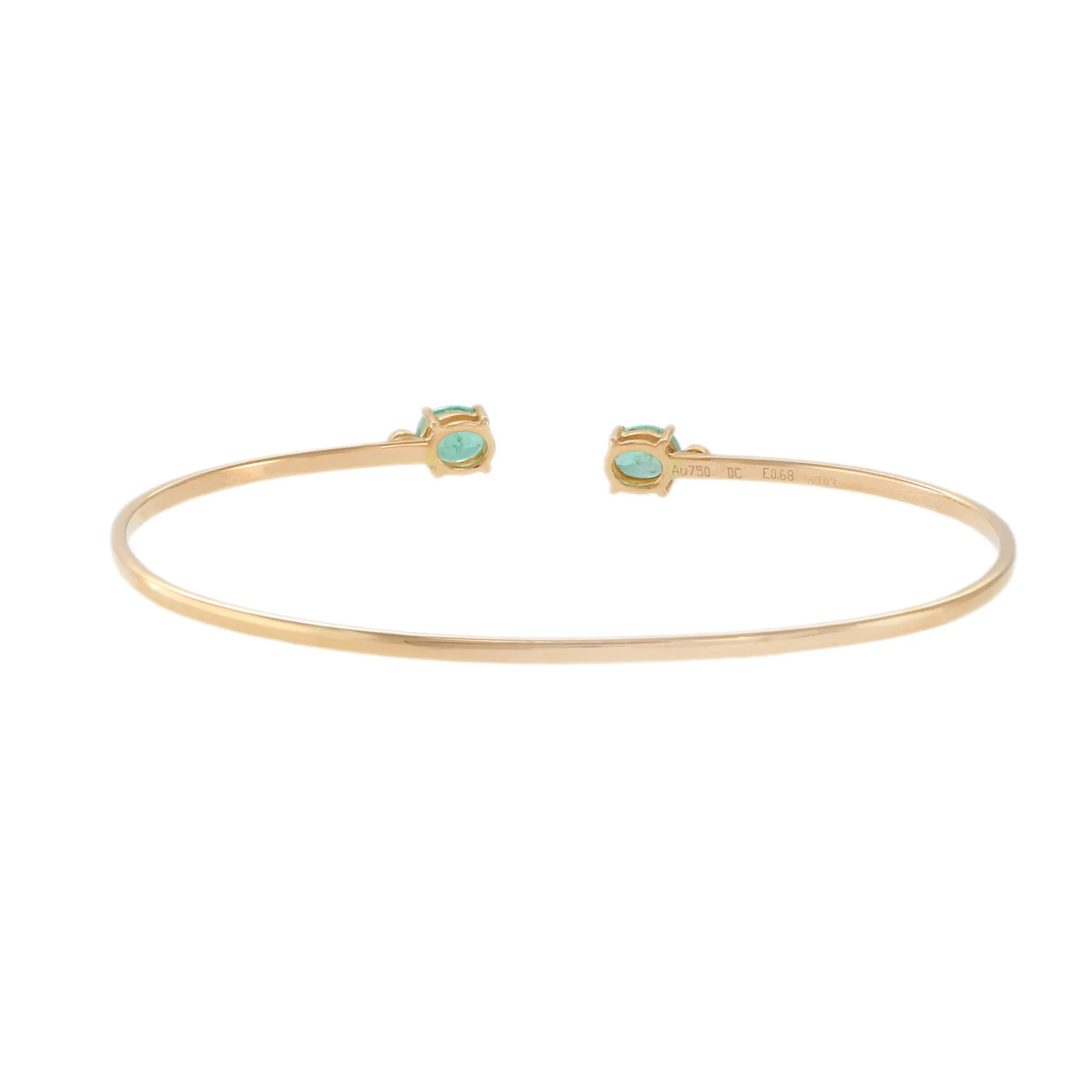 18KT Rose Gold Emerald And Diamond Bangle