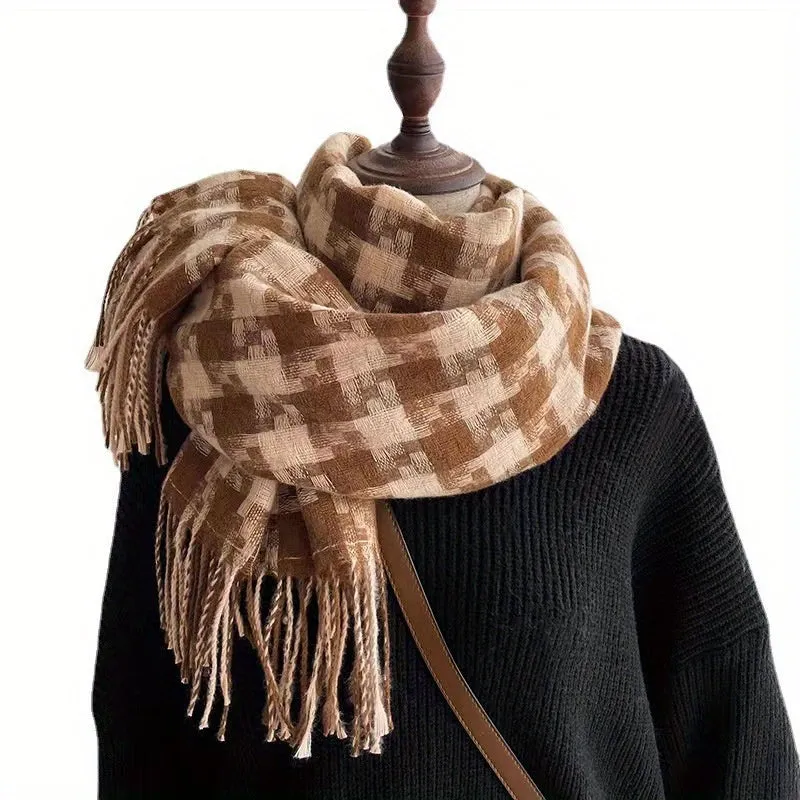 1pc Plaid Scarf For Men And Women, Students Autumn And Winter Gentle Long Scarf Couple Style Warm Neck Scarf