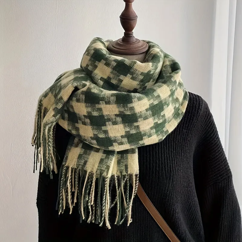 1pc Plaid Scarf For Men And Women, Students Autumn And Winter Gentle Long Scarf Couple Style Warm Neck Scarf