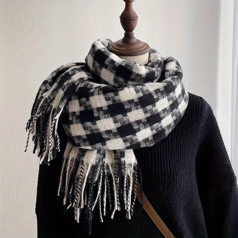 1pc Plaid Scarf For Men And Women, Students Autumn And Winter Gentle Long Scarf Couple Style Warm Neck Scarf