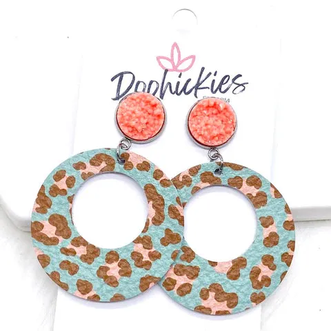 2.5" Summer Lil' O Dangles - Coral Leopard