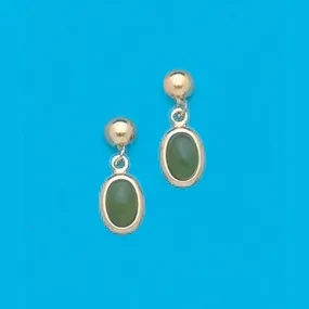 6x4 Genuine Jade on Post Dangles