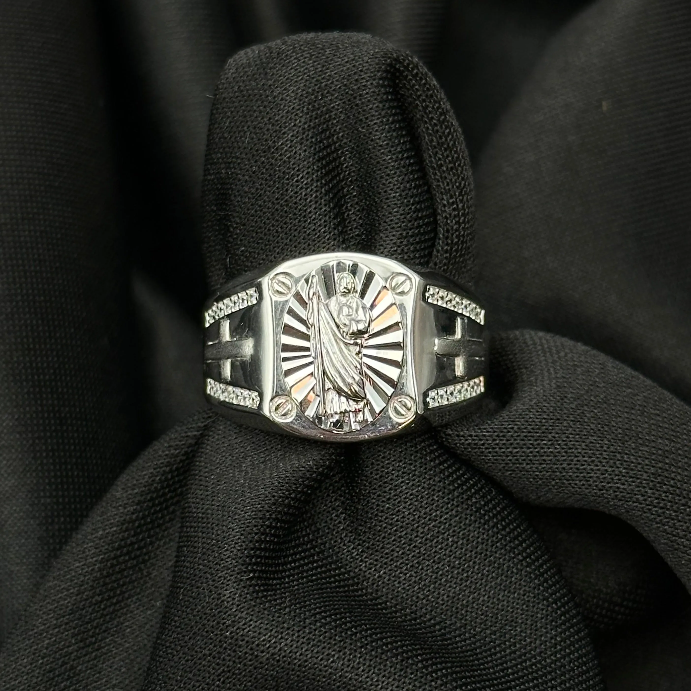 925 Silver San Judas Ring With Cross 07