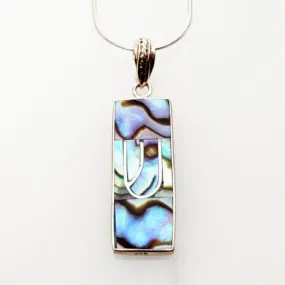 Abalone and Sterling Silver Mezuzah Pendant