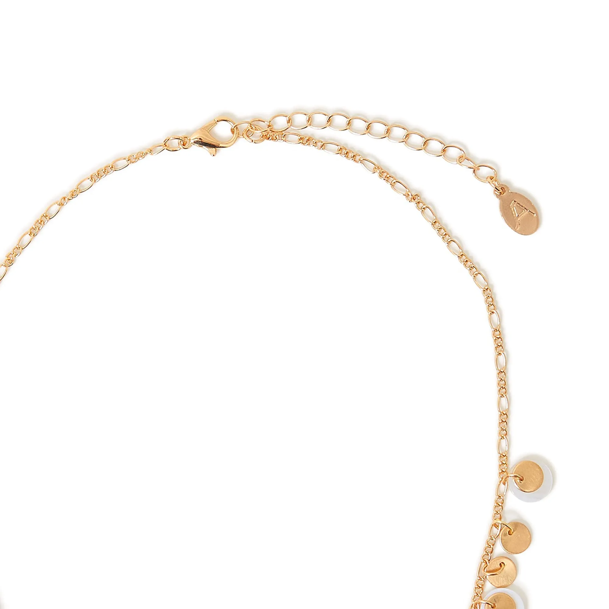 Accessorize London Women's Gold Moonstone And Mini Disc Necklace