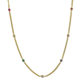 Amy Cuban Chain Bezel Choker