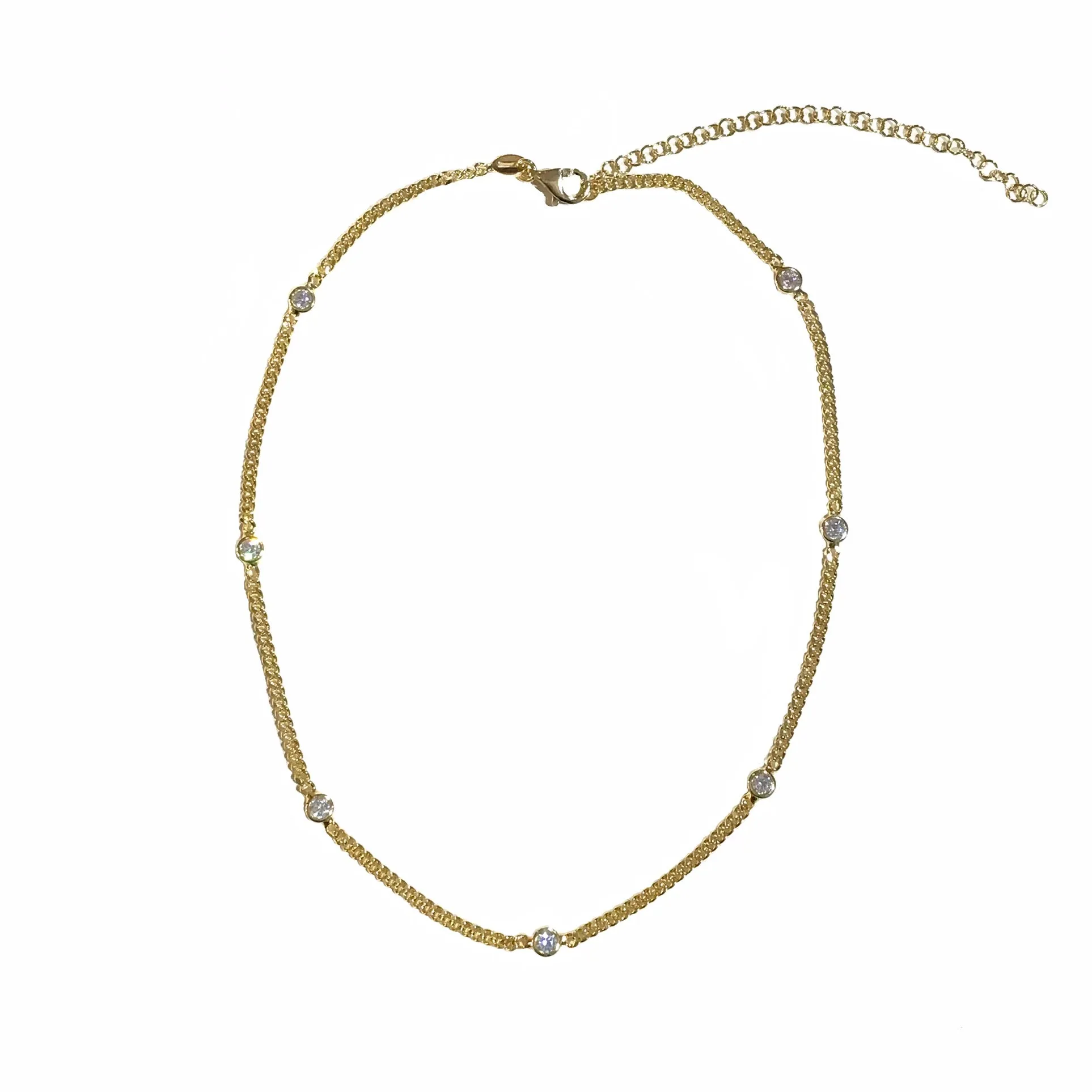 Amy Cuban Chain Bezel Choker