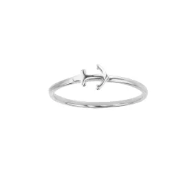 Anchor Sideways Ring (Silver)