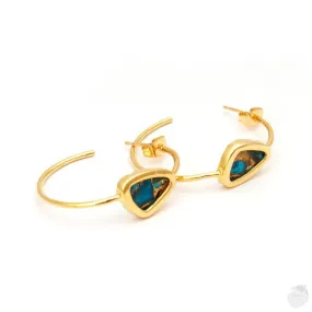 Apatite Jade Copper Mohave Hoop Earring