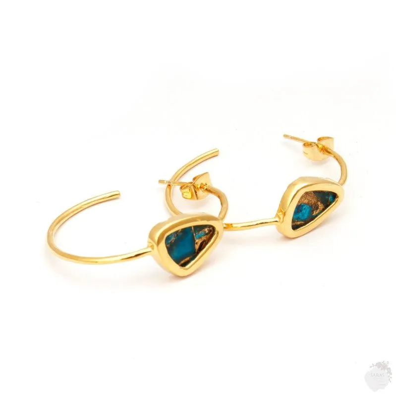 Apatite Jade Copper Mohave Hoop Earring