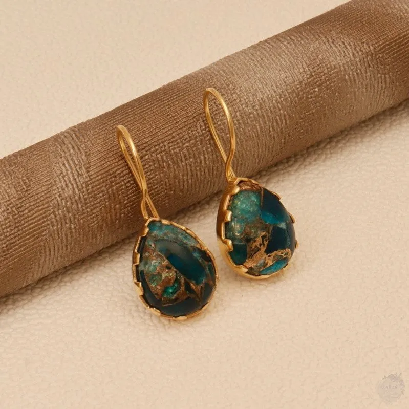 Apatite jade Mohave copper turquoise gemstone Earring