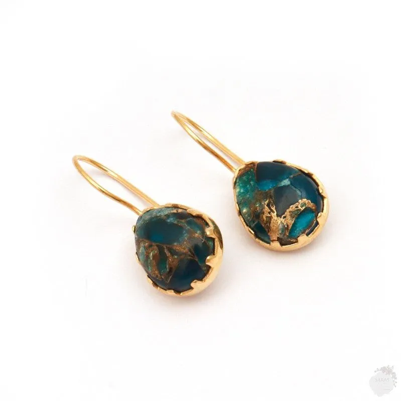 Apatite jade Mohave copper turquoise gemstone Earring