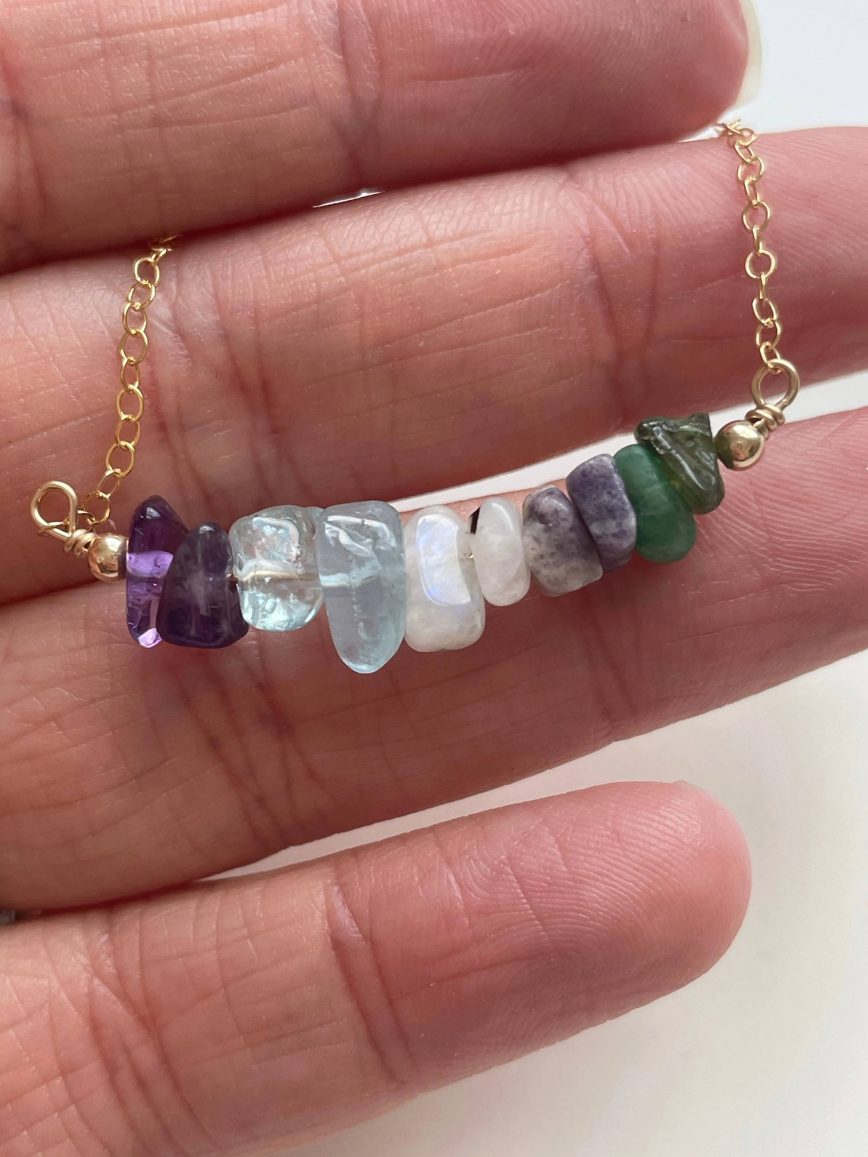 Aquarius Zodiac Sign Crystal Necklace - January Birthday Gift - February Birthday Gift - Zodiac Gift - Crystal Healing