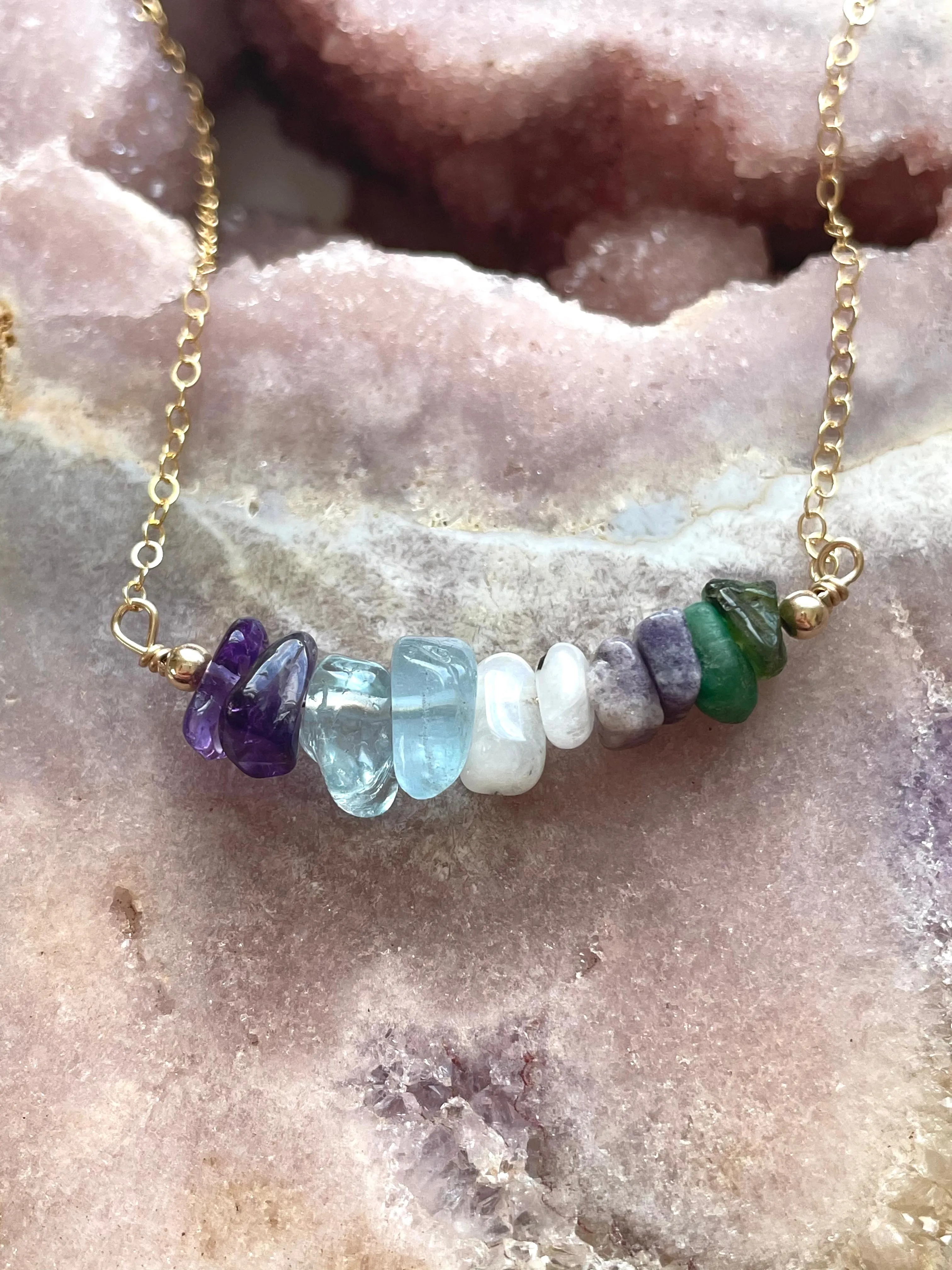 Aquarius Zodiac Sign Crystal Necklace - January Birthday Gift - February Birthday Gift - Zodiac Gift - Crystal Healing