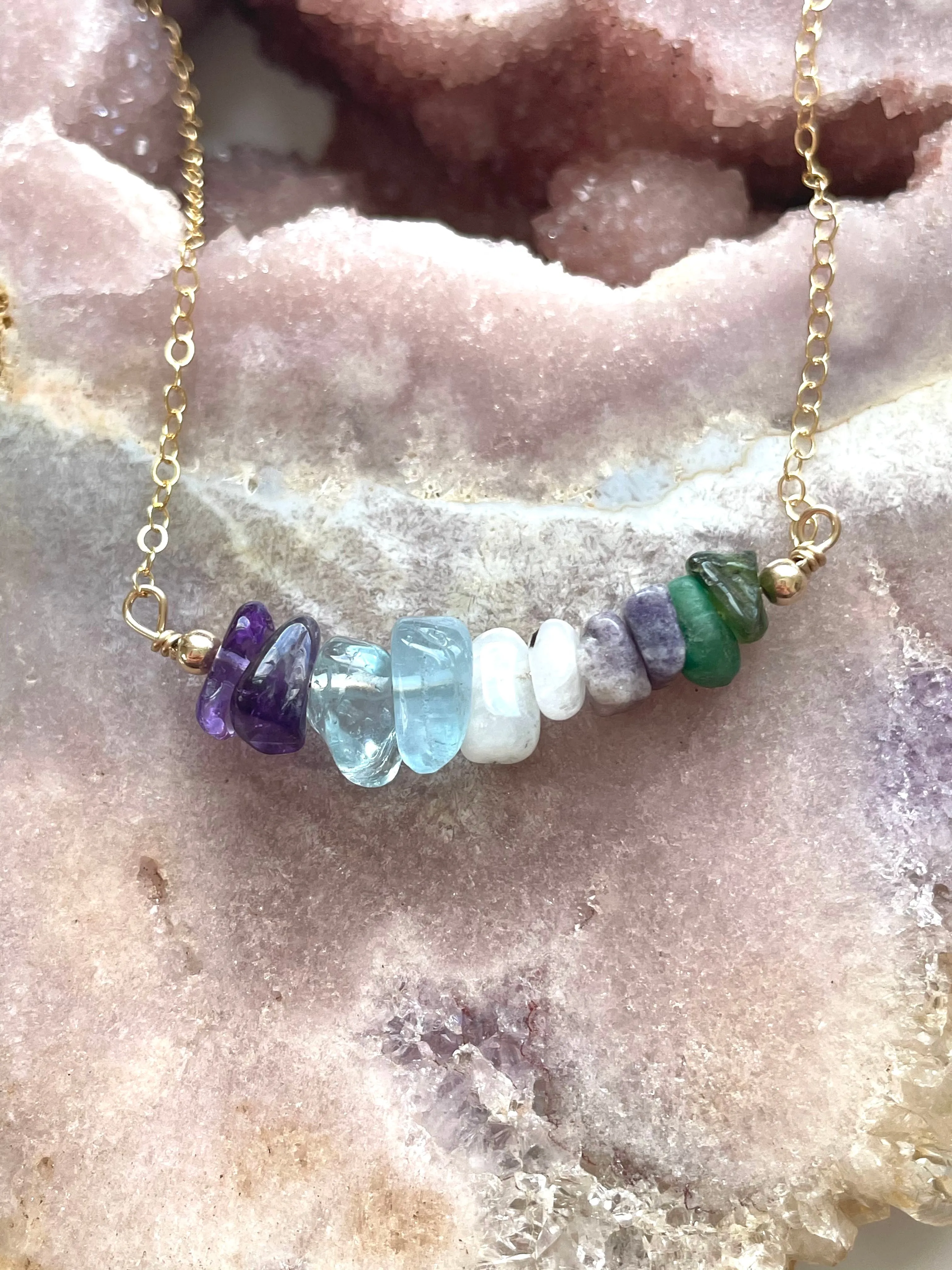 Aquarius Zodiac Sign Crystal Necklace - January Birthday Gift - February Birthday Gift - Zodiac Gift - Crystal Healing