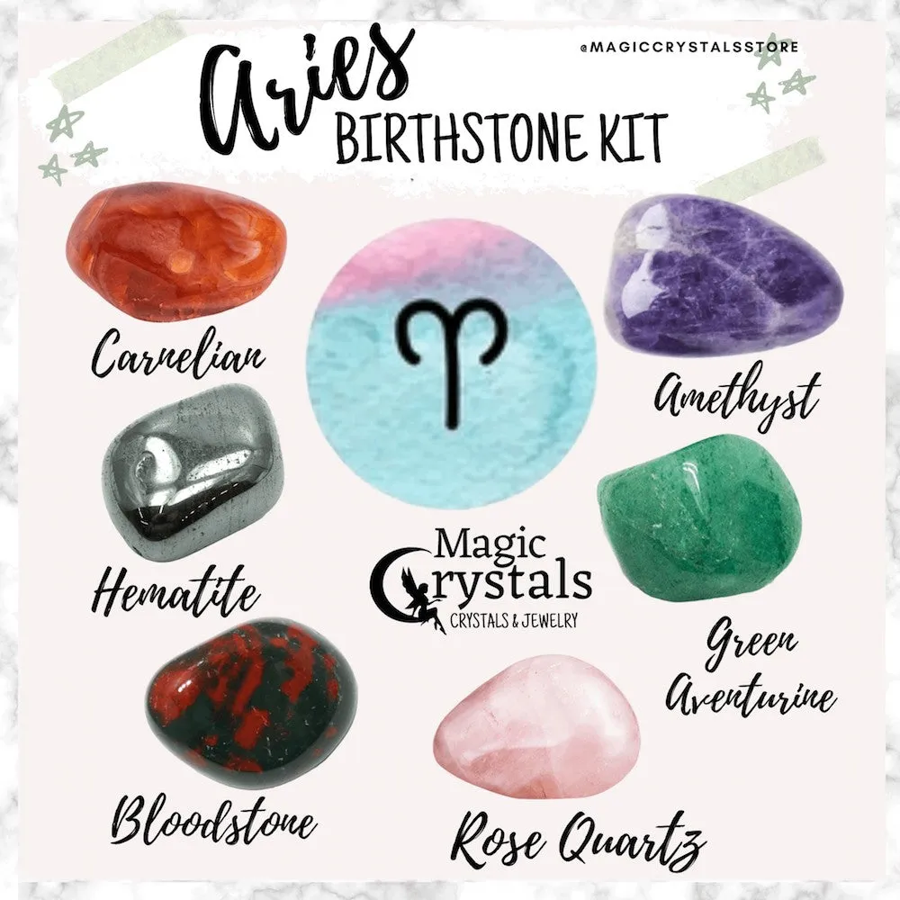 Aries Birthstones Crystal Set