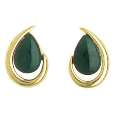 Ariki 22K Gold & Nephrite Jade Teardrop Earrings