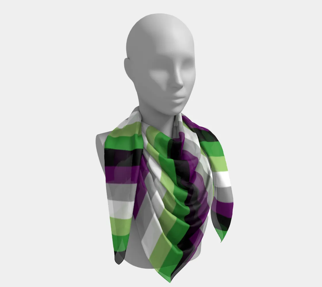 Aroace - V6 Striped  Square Scarf