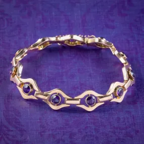 Art Deco Amethyst Bracelet 9ct Rose Gold 5.5ct Total