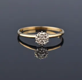 Art Deco Diamond Daisy Gold Engagement Ring