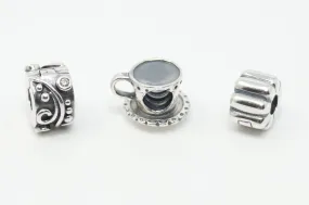 Authentic Designer Pandora ALE Sterling Silver Charm Lot