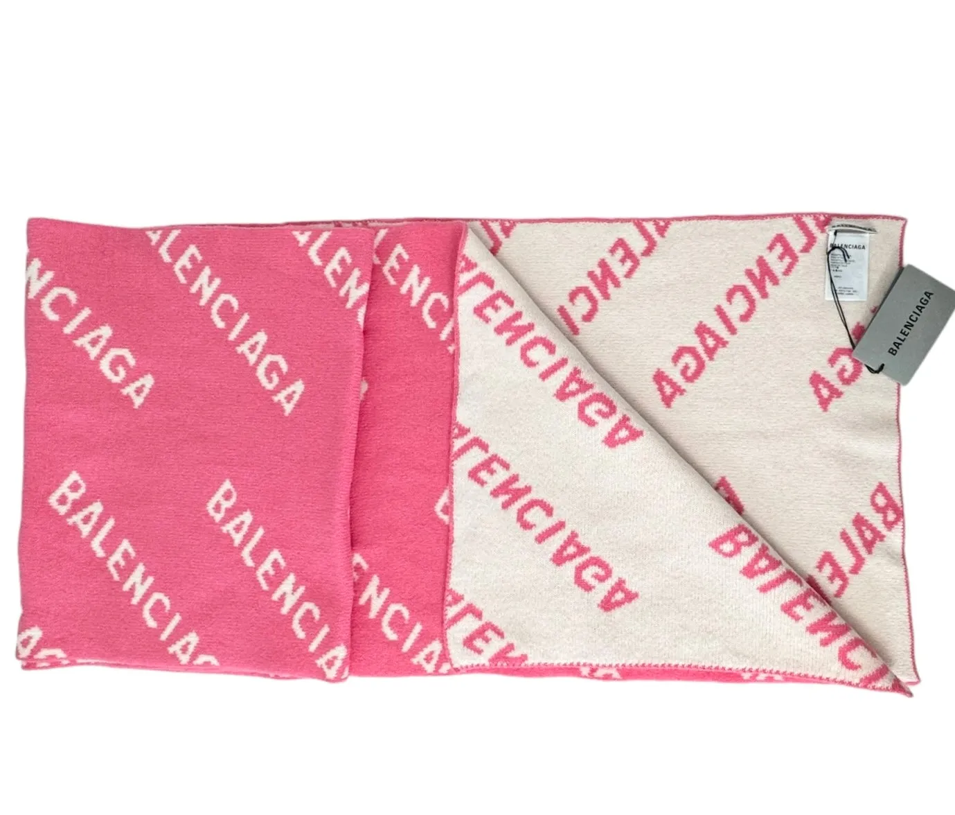 Balenciaga Allover Logo Wool Scarf