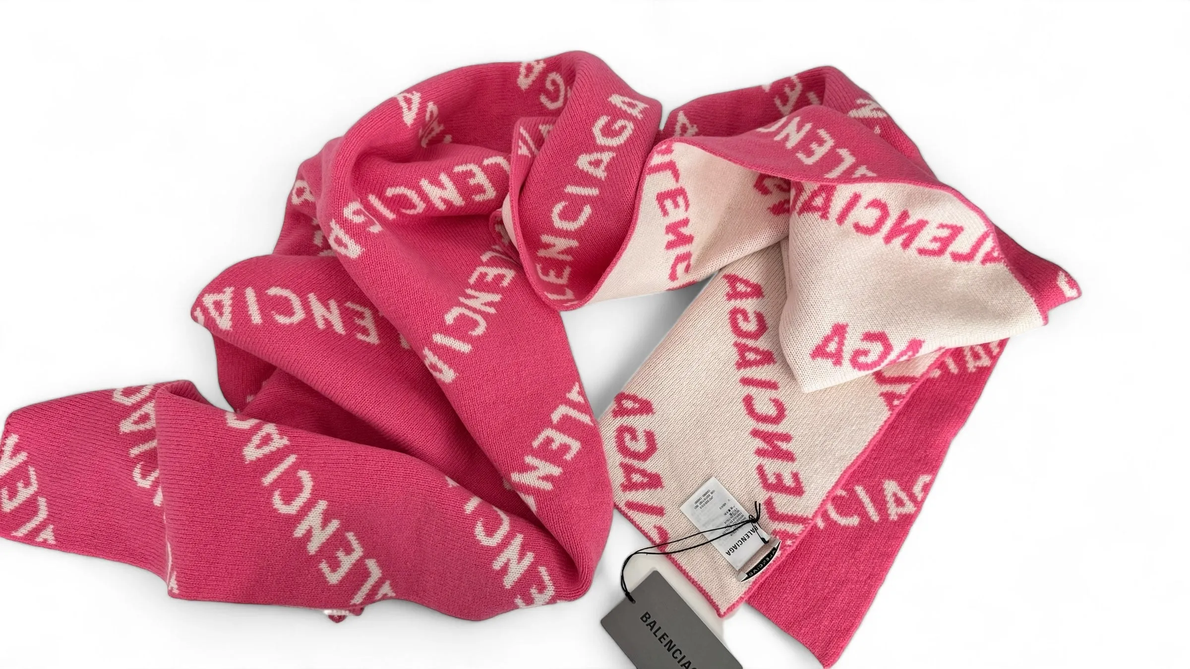 Balenciaga Allover Logo Wool Scarf