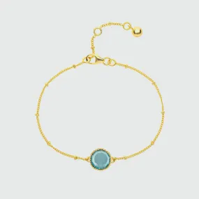 Barcelona March Blue Topaz Birthstone Bracelet