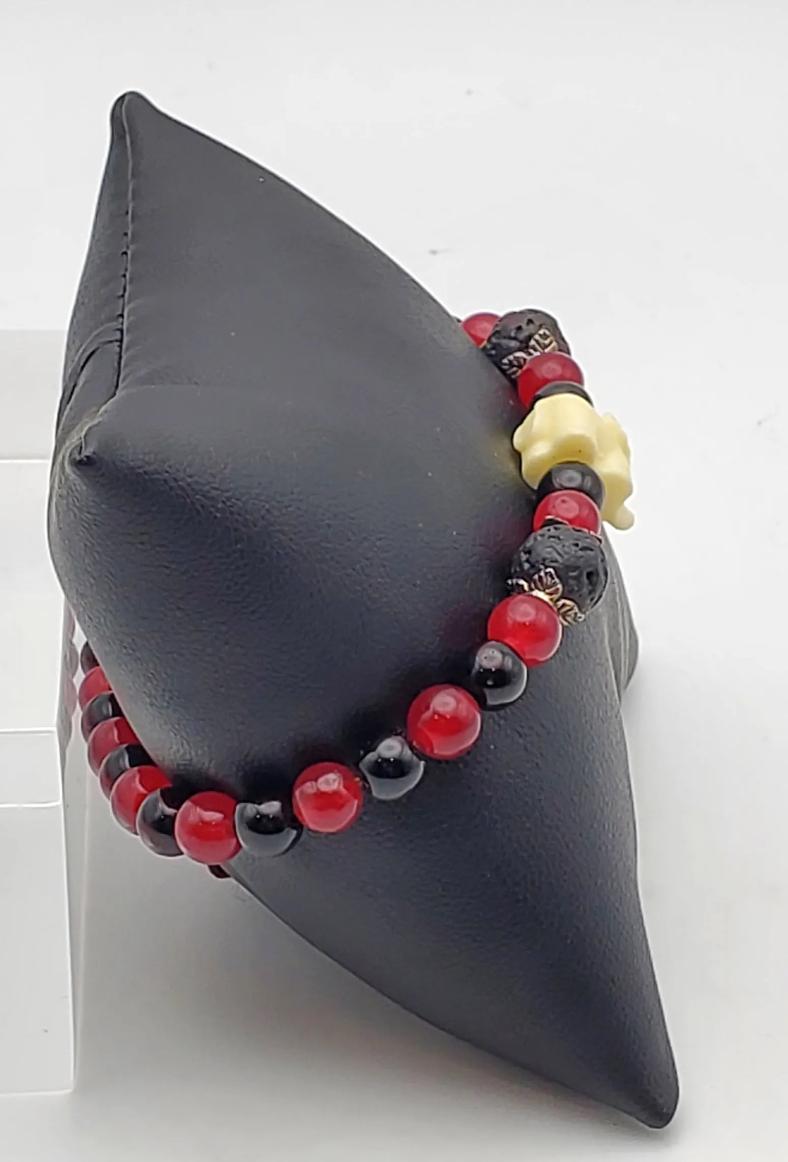 Beaded Stretch Bracelet with Elephant Charm