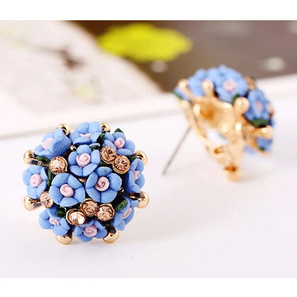 Bellina Ceramic Flowers Stud Earrings