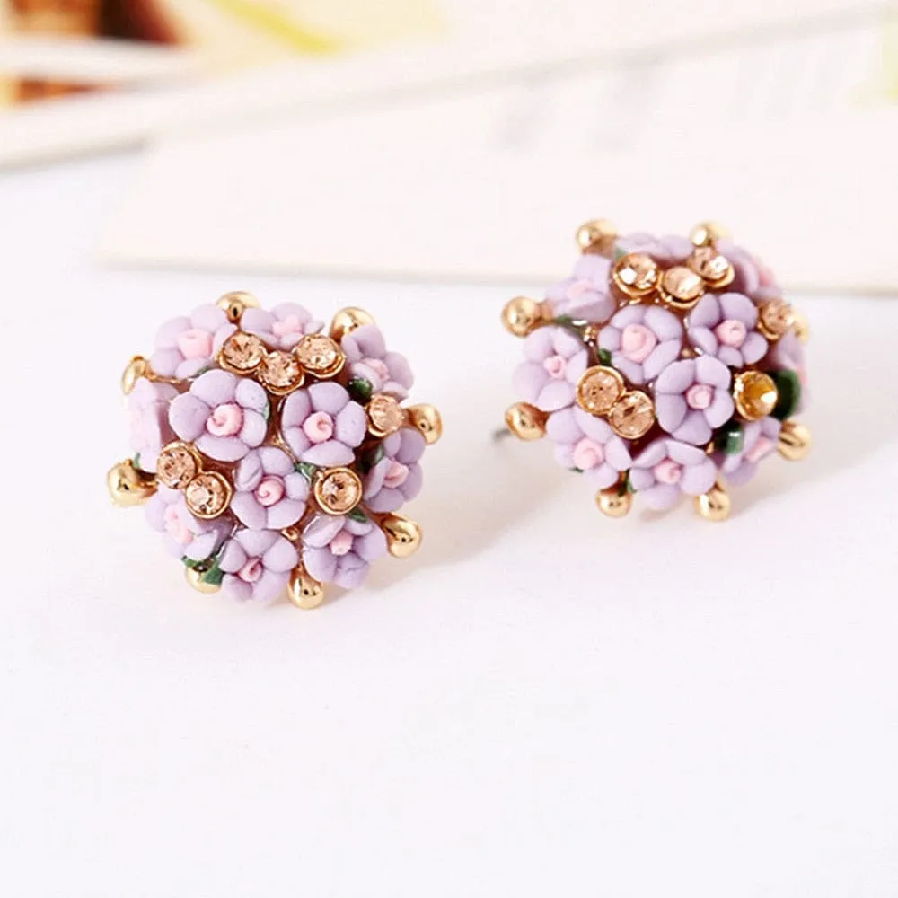 Bellina Ceramic Flowers Stud Earrings