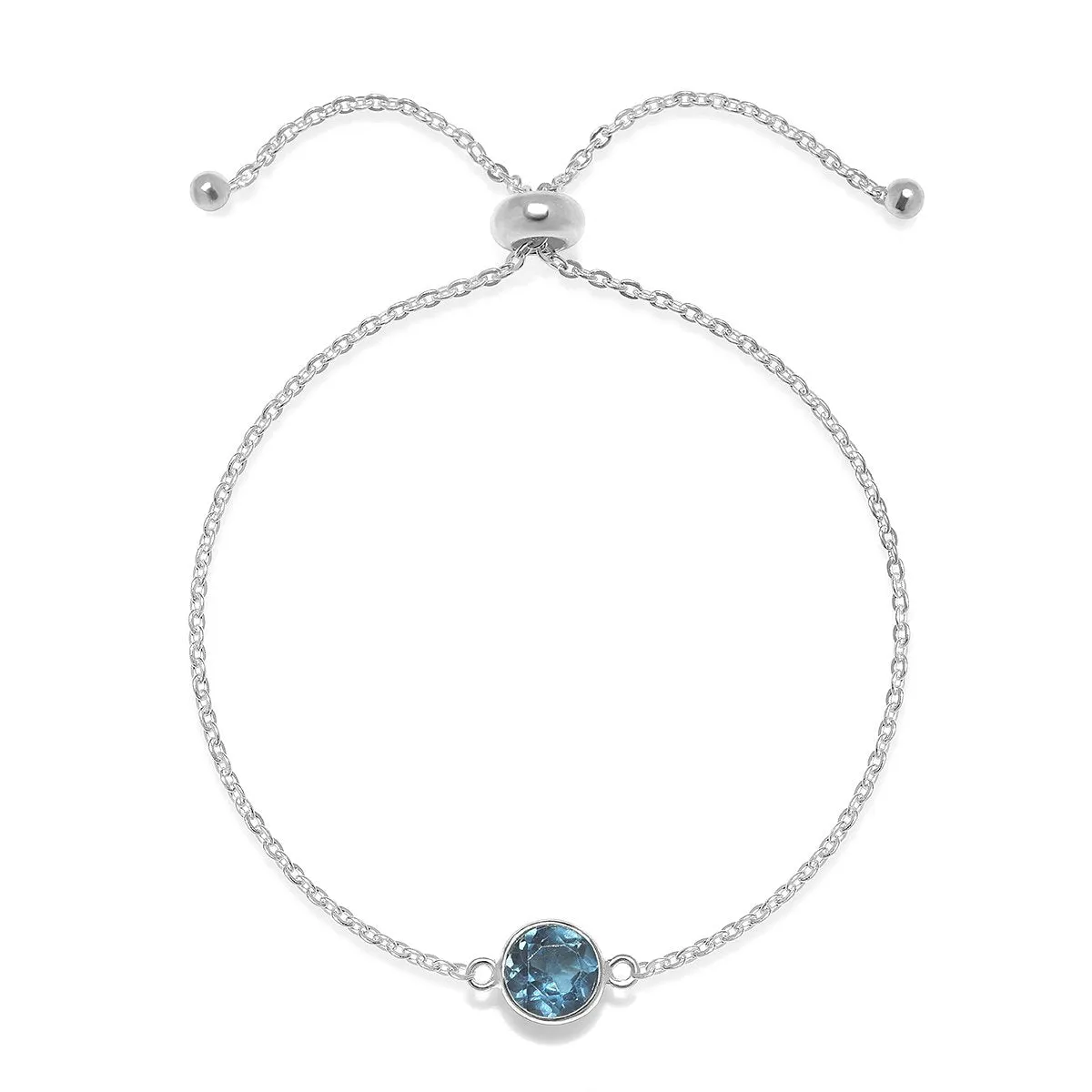 Birthstone Solitaire Bracelet- September London Blue Topaz