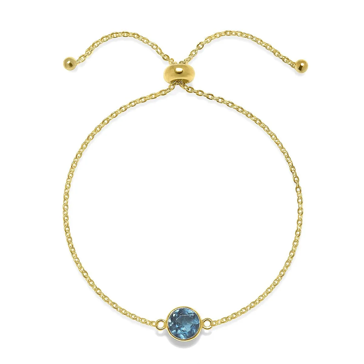 Birthstone Solitaire Bracelet- September London Blue Topaz