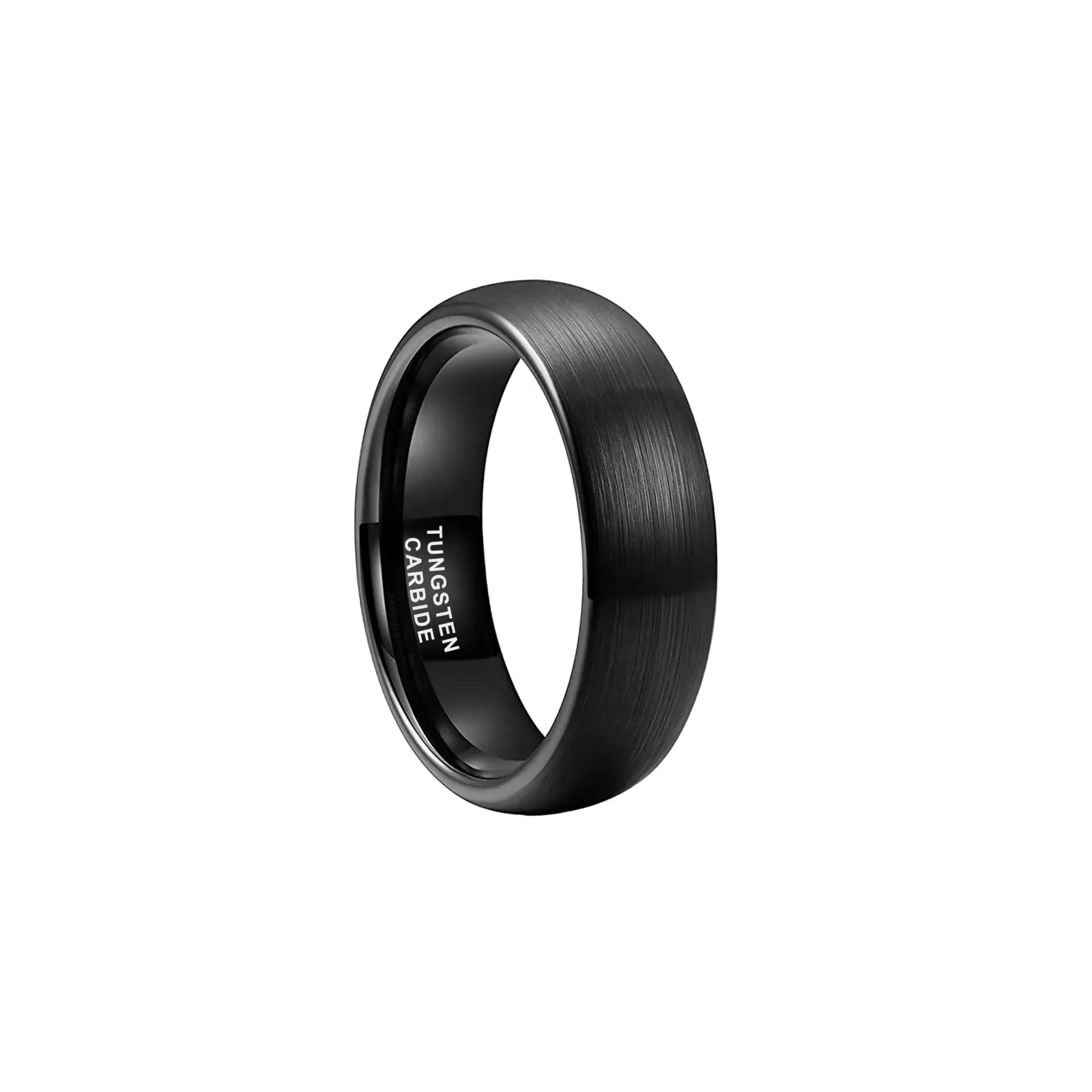 Black Tungsten Carbide Ring For Men and Women. 6mm or 8mm Dome Shape, Barrel, Comfort Fit Wedding Band, Pinky, Statement or Thumb RIng (Copy)