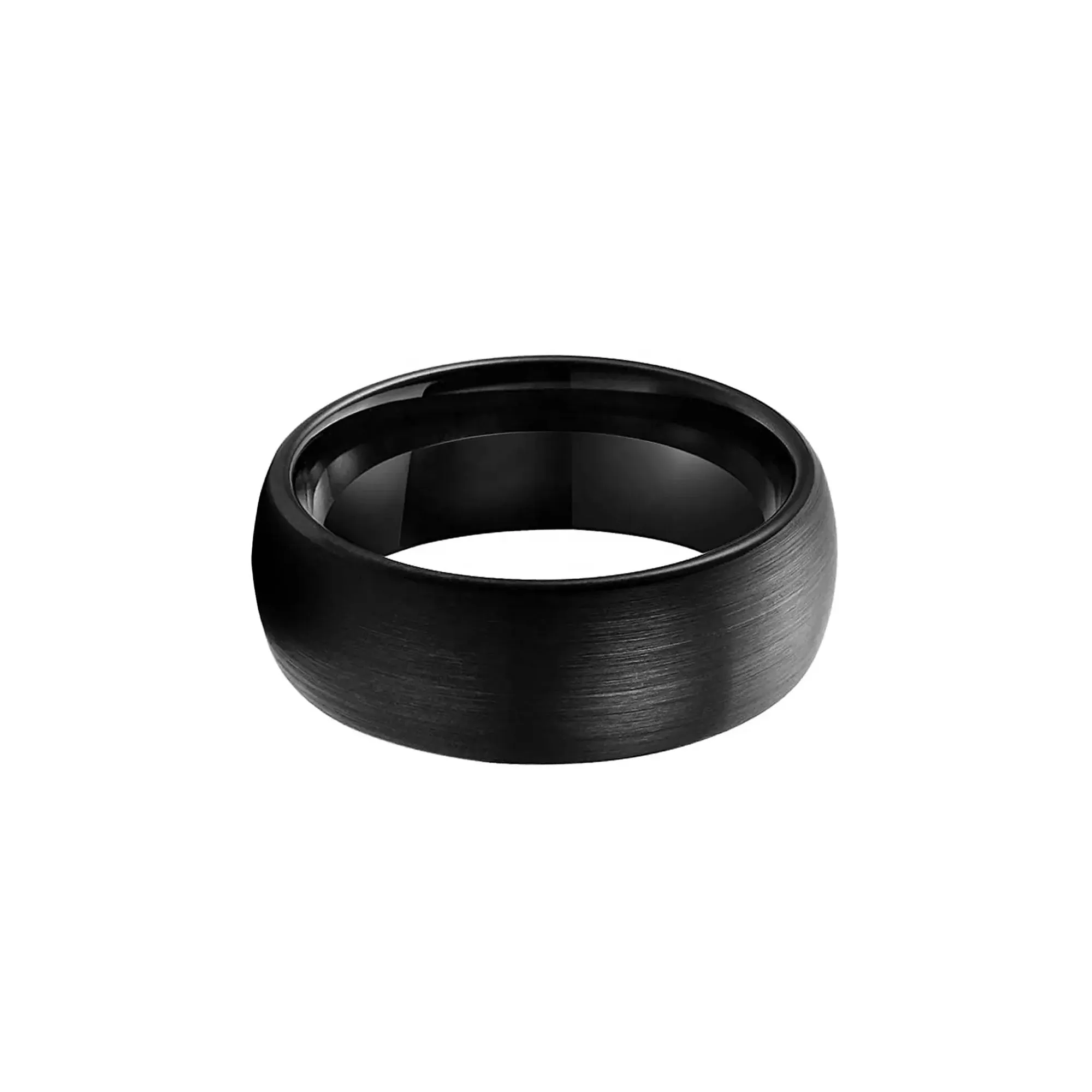 Black Tungsten Carbide Ring For Men and Women. 6mm or 8mm Dome Shape, Barrel, Comfort Fit Wedding Band, Pinky, Statement or Thumb RIng (Copy)