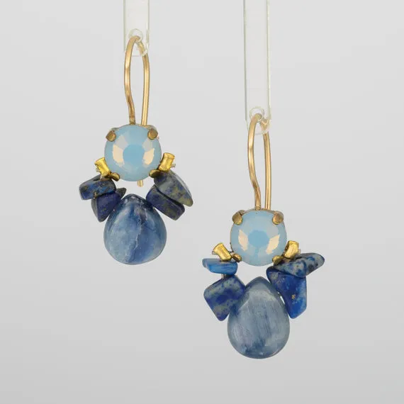 Blue Swarovski Bee Earrings