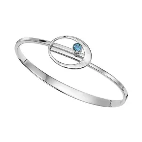 Blue Topaz Sterling Silver Bangle Bracelet