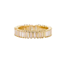 Bridge Eternity Band with Baguette and Trapeze Cut Diamonds